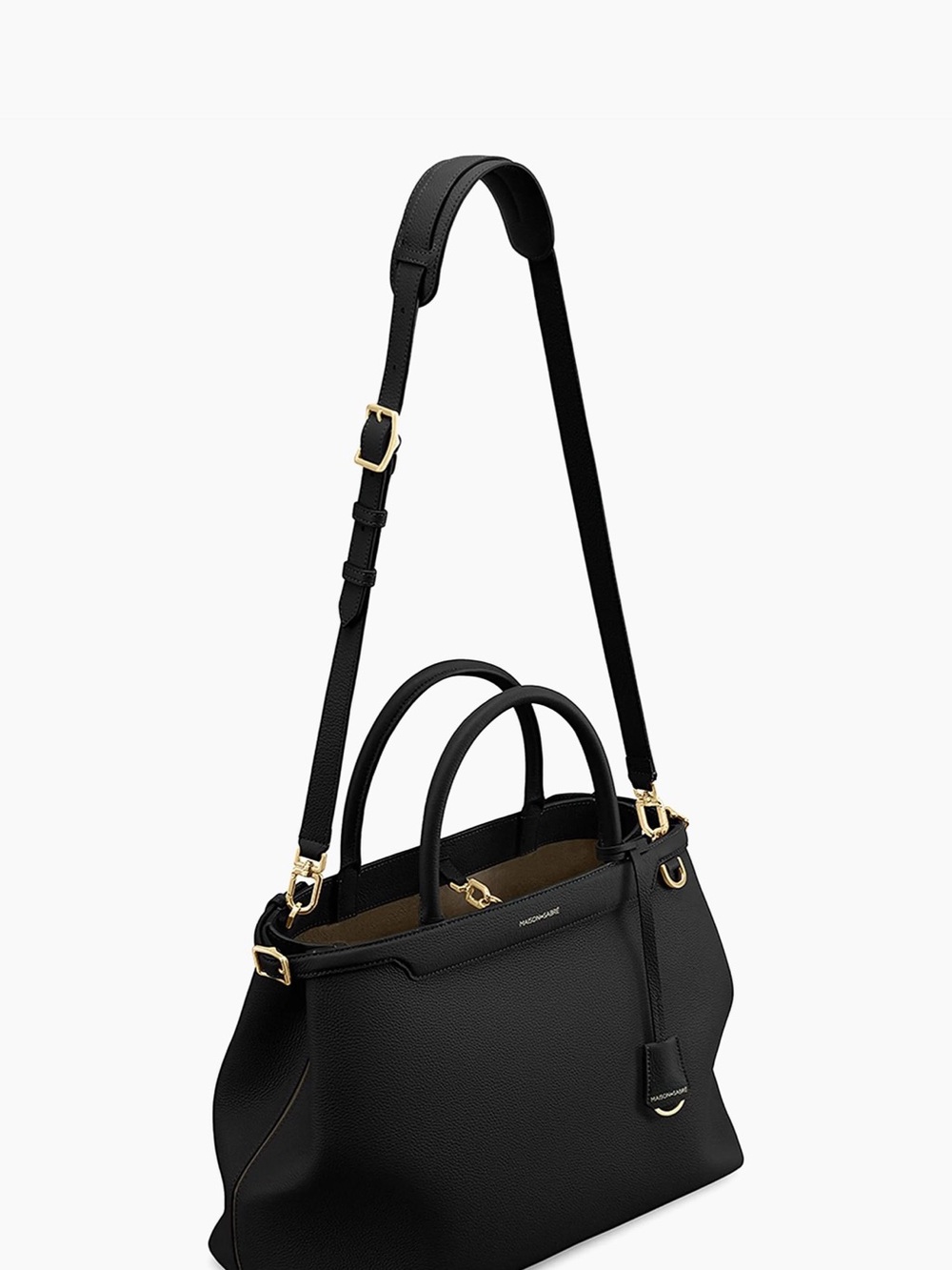 MAISON de SABRÉ Black Leather Structured Satchel - Picture 5 of 7